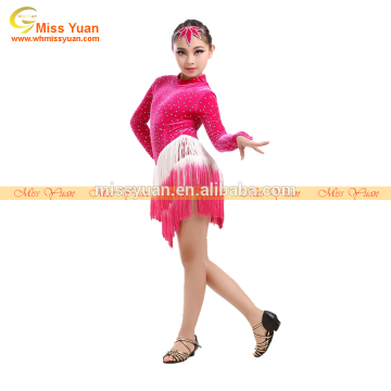 Colorful Tassel Long Sleeve Rumba/Samba Latin Dancing Dress Latin Tassel Dress