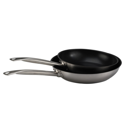 NonstickBlack Frying Pan with Silicone Spatula Turner