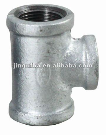 American standard Galvanized/Black malleable cast pipe iron fittings TEE beaded/banded