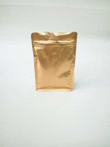 Golden Zipper Coffee Flat Bottom Pouch