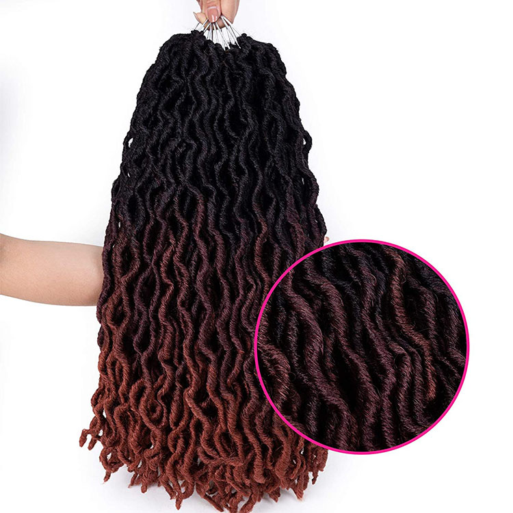 Wavy Gypsy Locs Crochet Hair Extensions Synthetic Fiber Solid And Ombre Color Gypsy Braiding Hair Extension Dreadlocks Faux Locs