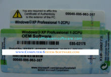 Xp Sp3 Oem Software Windows Product Key Sticker Labels For Intel Or Dell