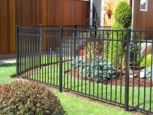 Black Three Rails Garden Wrought Iron Fence