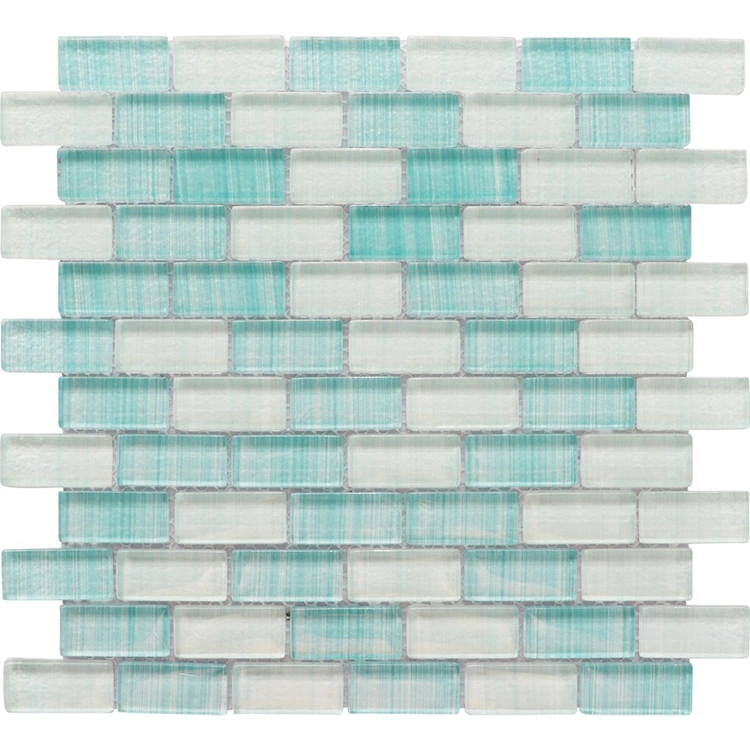 Swimming Pool White Blue Color Hand Painting Glass Mosaic Tiles