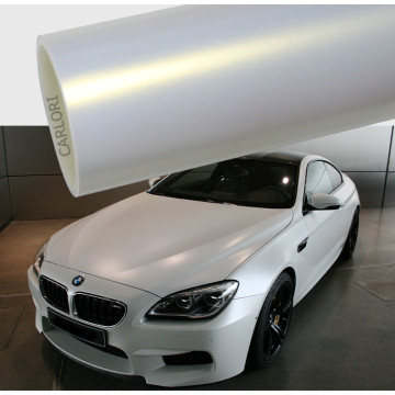 Pearl White Matte Gold Gari Vinyl Film.