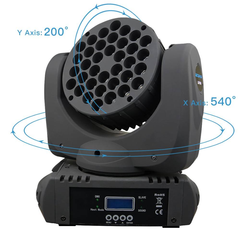 Stage lighting LM108 rgb emitting color 36X3W  moving head  light DJ disco Euro American warehouse delivery ready to ship
