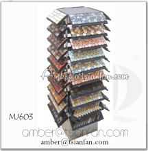 MJ603 Four Side Mosaic Tile Display Tower , Timber Tile Display Stand , Ceramic Tile Display Rack