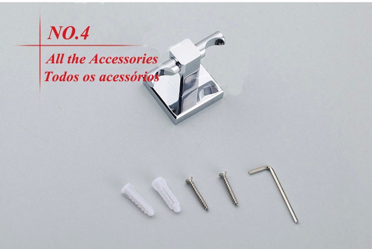 high quality brass square bathroom hardware accessories robe hook clothes hanger holder bag holder hook