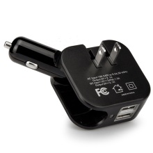 Chargeur de voiture de voyage à double chargeur mural USB