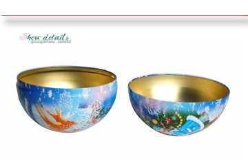 Christmas Decoration metal ball Christmas ball shape tin can Christmas gift tin ball for sweets