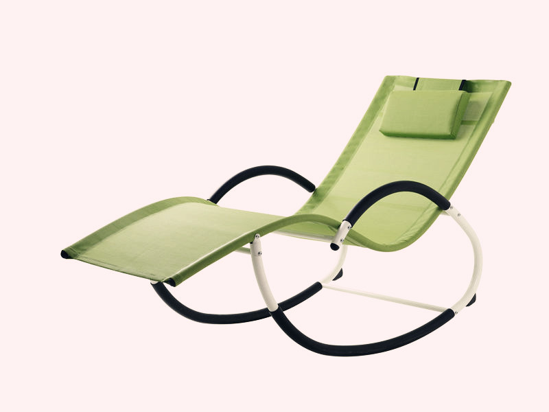 G shape steel frame rocking chair