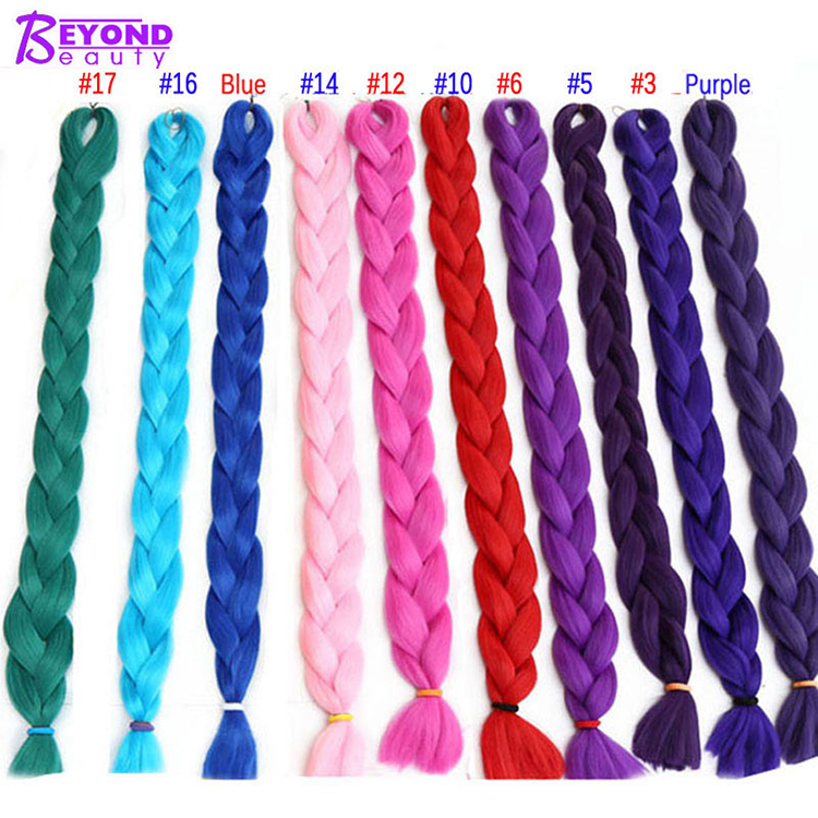 82 inch Jumbo Braids synthetic hair 165g Blonde Pink Burgundy Blue Purple Black colored grey expression braiding hair