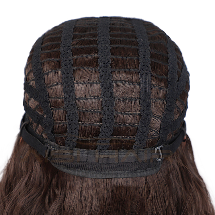 Aisi Hair Wholesale Top Quality Brown Short Bob Wig With Neat Bangs Synthetic Short Curly Wave Wigs For Black Women