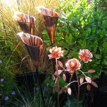 outdoor decoration modern metal sculptures for Copper Lily Garden