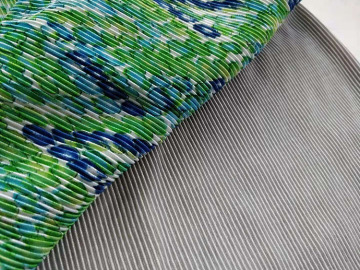 Shiny Interlock Pleat Fabric