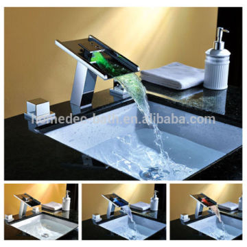 Factory stock price magic Washroom Brass Led Light Water Faucet