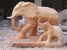 Animal garden sculpture outdoor red sandstone elelphant statue