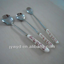 Long handle ceramic spoon