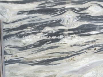 white and black veinning marble slab