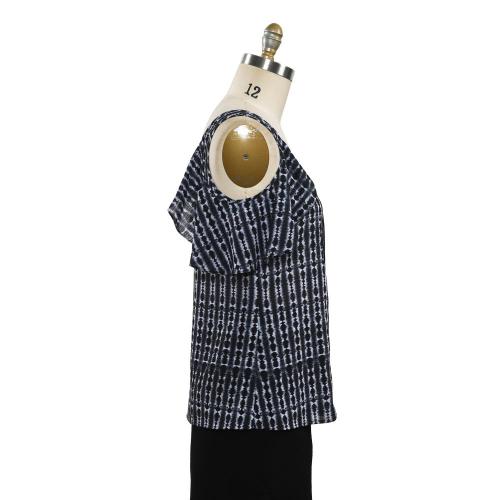 Женская повседневная свободная шифоновая блузка с короткими рукавами-тюльпанами
