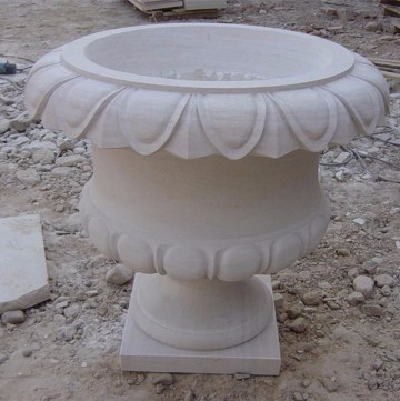 natural white sandstone flowerpot for garden,western style flowerpots