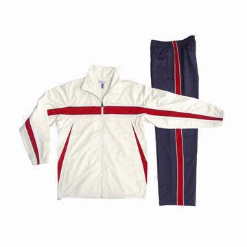 Men's Tracksuits, Fashionable Sportswear, Suit for Winter/Spring, Made of 100% Polyester, Red/White