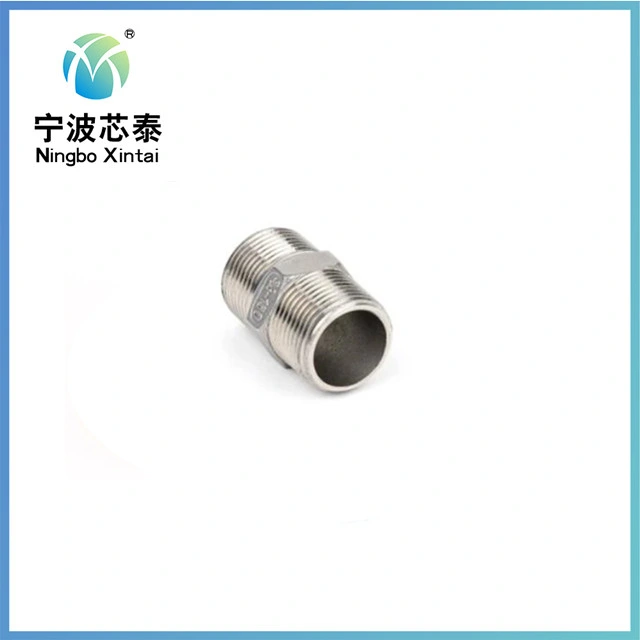 China OEM ODM Manufacturer Supplier Factory 1/2" Stainless Steel Pipe Fitting Thread Screw Hex Nipple