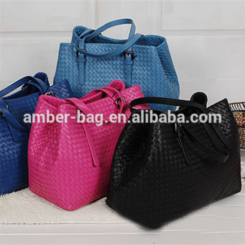 pu leather woven bag, tote bag, big capacity bag,wholesale tote bag