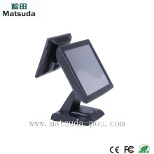 LED 15 inch touch pos machie with 10' customer display