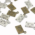 Wholesale Kawaii Mini Loose Sound Recorder Tape Shape Two Gold 100pcs for Keychains Jewelry Making Bead Charm