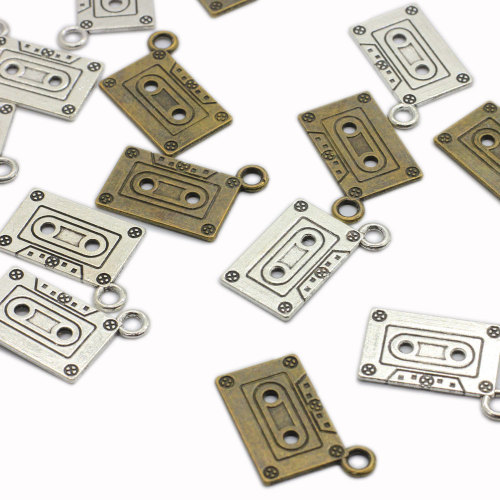 Χονδρικό Kawaii Mini Loose Sound Recorder Tape Shape Two Gold 100pcs for Keychains Jewelry Making Bead Charm