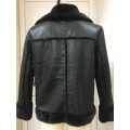 Giacca da moto in shearling ecopelle nera