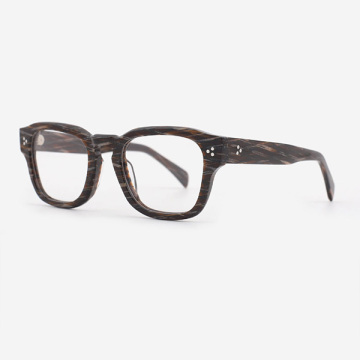 Retro Square Keyhole Acetate Unisex Optical Frames 23A3086