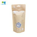 Custom printed kraft paper food pouches packaging with window