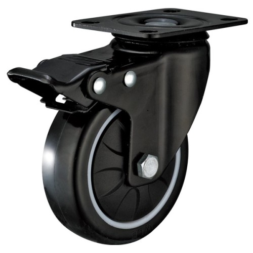 63mm Swivel Industrial PU Caster With PP Core With Brake