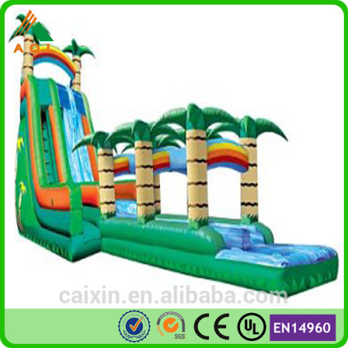 Best Selling products green tropical water slide,New jungle inflatable slide inflatable obstacle slide for kids