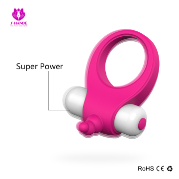 Comfort Silicone Vibrating Erection Penis Cock Ring Vibrator for Men