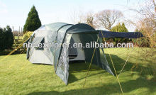 Large family camping tent with big sleeping rooms