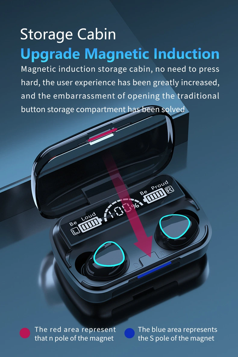 M10 Tws Touch Power Display Sports Waterproof Bluetooth Headset