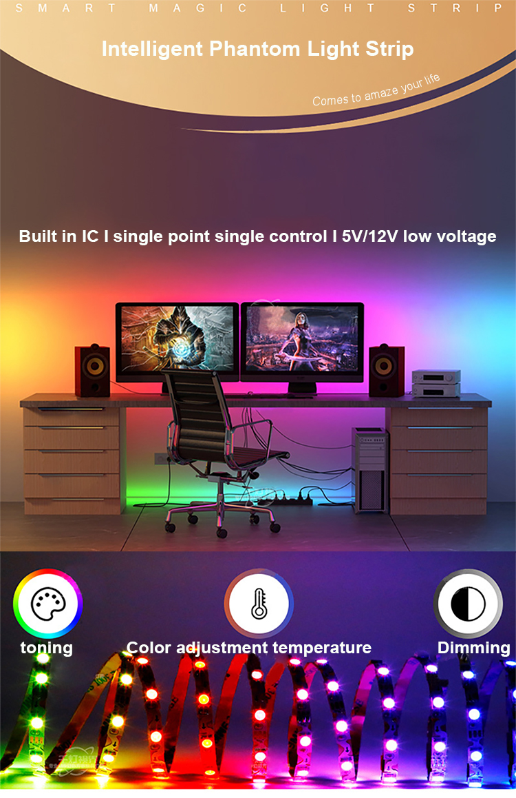12V 48led/m Free Bending S Shape LED Strip IP20 5050RGB Flexible LED Strip Light led Tape light