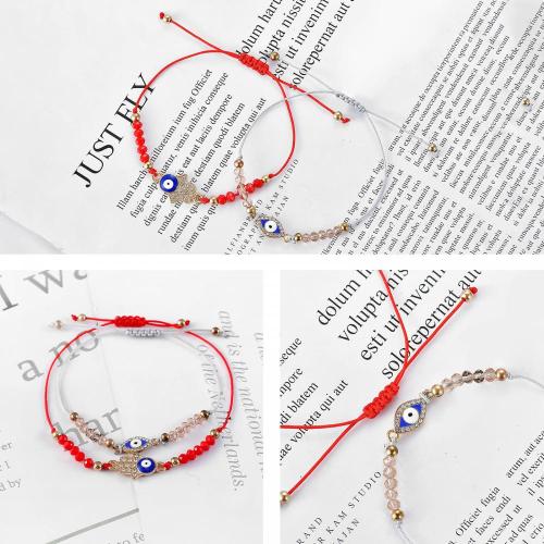 12 Pcs Evil Eye Bracelets Mexican Hamsa Set Protection Mal De Ojo Gold Evil Eye Anklets Jewelry Gift for Women Girls Boys