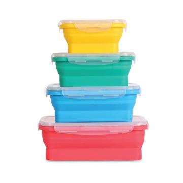 Collapsible silicone food storage containers