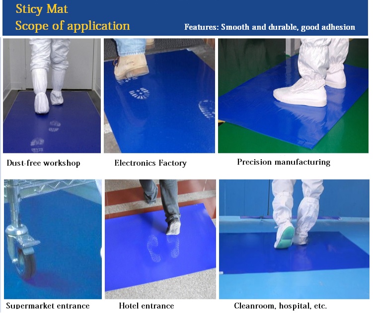 Cleanroom Blue PE Sticky Mat18"*36" ESD sticky door mat