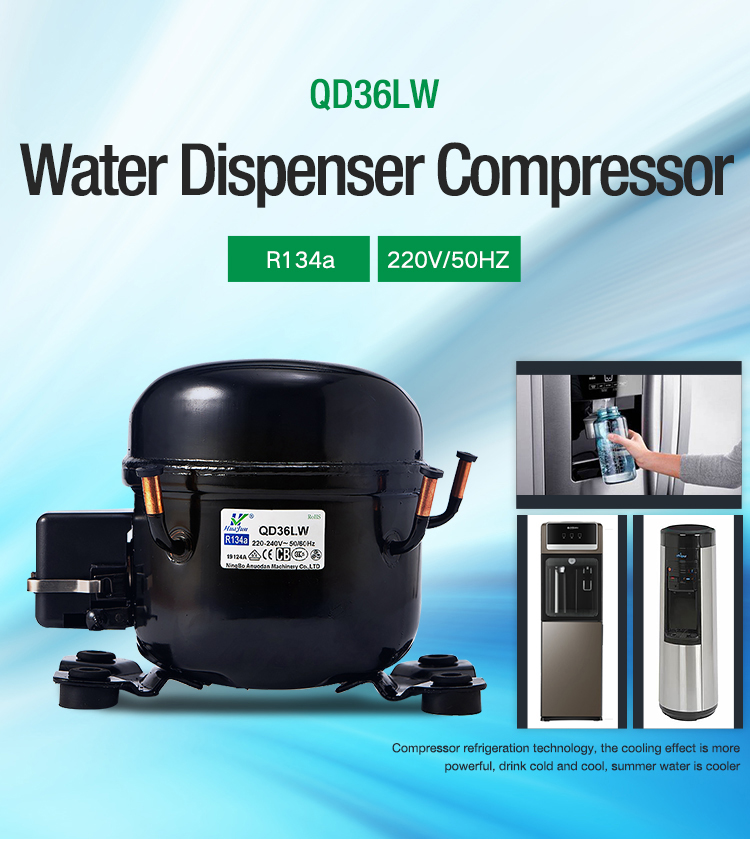 R134a QD36LW 1/9HP Water Dispenser Compressor