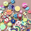 Mélanger la conception Kawaii spirale fruits Popsicle macaron fruits polymère argile Cabochons Flatback pour bricolage téléphone décoration