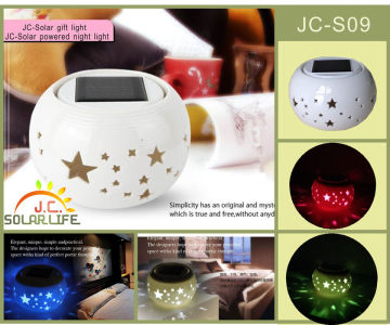 Colorful Ceramic Gift RGB Solar LED Garden Lights Solar Camping Lanterns