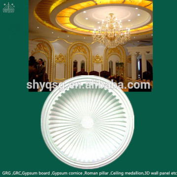 Fiberglass Gypsum Plaster White Round Ceiling Dome Center Roses Medallion