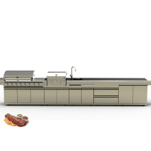 Italian Large Stainless Waterproof Outdoor Kitchen Bbq Island Modern Kitchen Cabinet Accessories