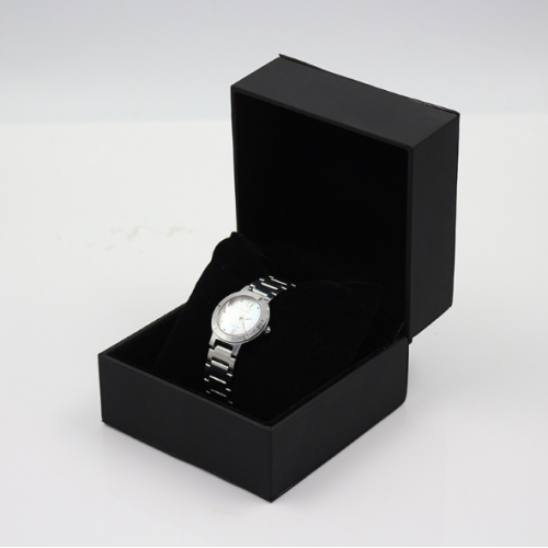 Luxury PU hinged watch box with pillow