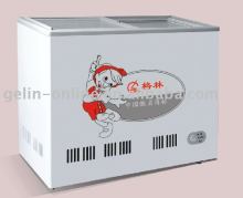 Plain glass door freezer refrigerator 188L